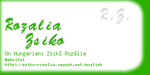 rozalia zsiko business card